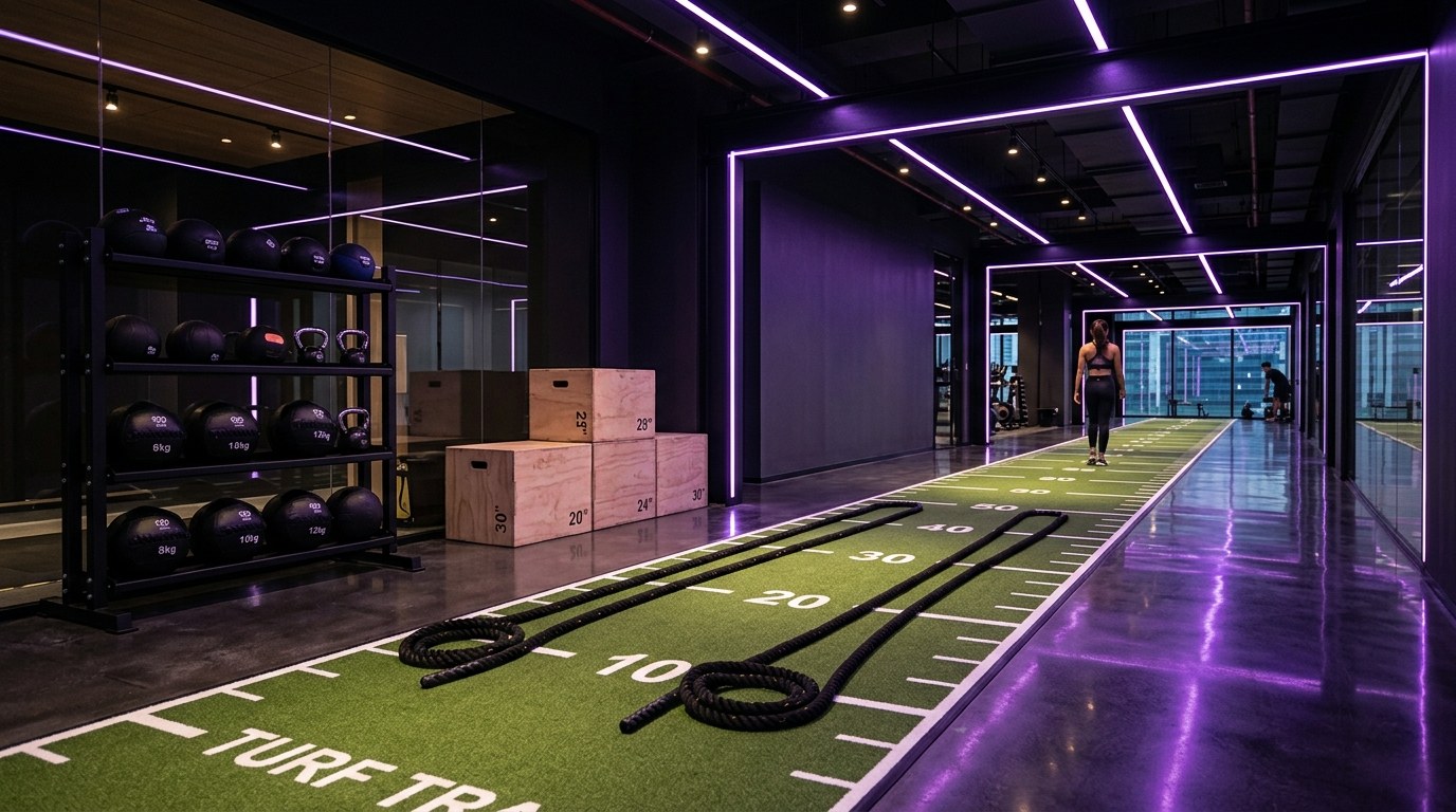 PowerLady Fitness Functional Sprint Turf & Battle Ropes